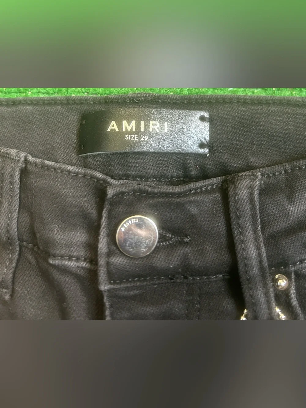 Used Mike Amiri Aged Black Thrasher Jeans Size 29